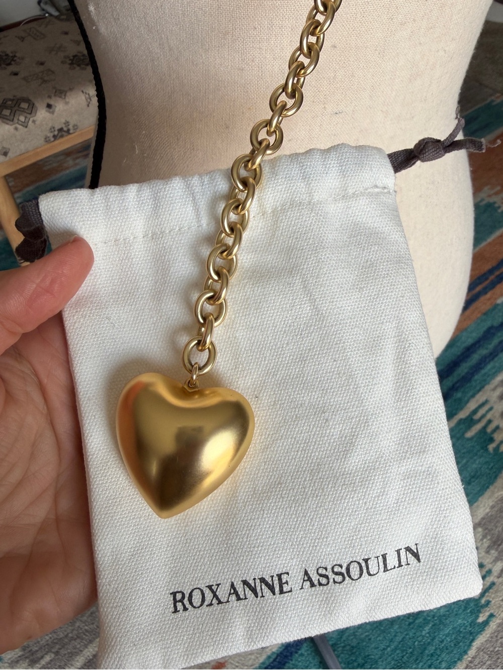 Roxanne Assoulin The Puffy Heart Necklace in Gold - Picture 4 of 7